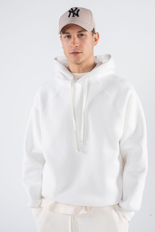 Pina Erkek Kırık Beyaz Kapüşonlu Oversize Sweatshirt Hoodie