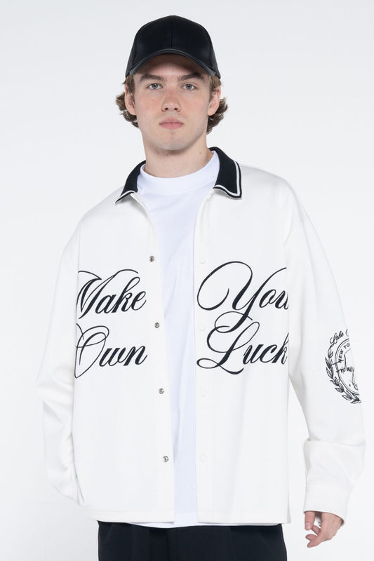 Denis Erkek Kırık Beyaz Oversize Gömlek Ceket